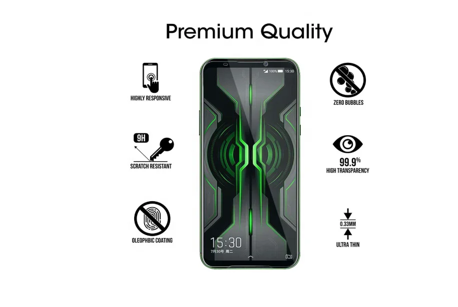 9H Hardness Shatter Proof Tempered Glass Film 5D Screen Protector for Xiaomi Black Shark 2 Pro