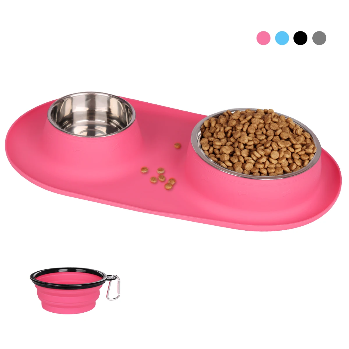 

Wholesale Stainless Steel Portable Dog Water Bowl Pet Dish, Blue, pink, black, gray