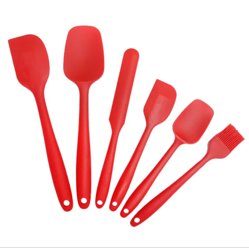 

6pcs baking tools silicone scraper brush spatula set cake spoon for kitchen