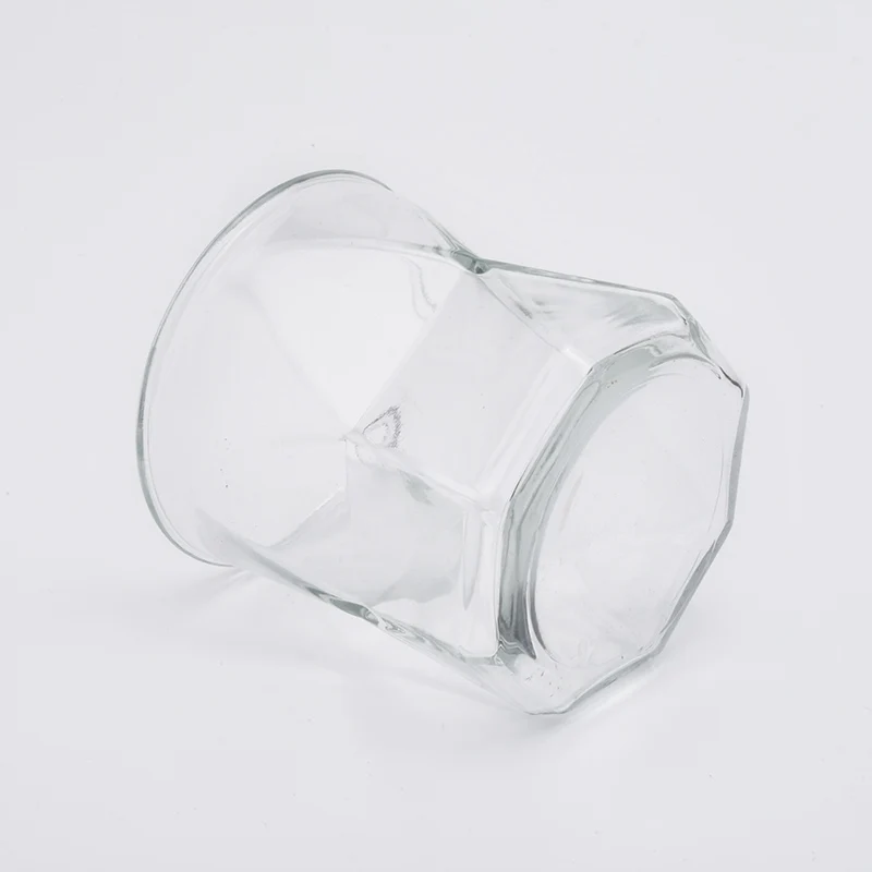 Irregular Geometric Clear Glass Candle Vessel Home Decor Wholesales