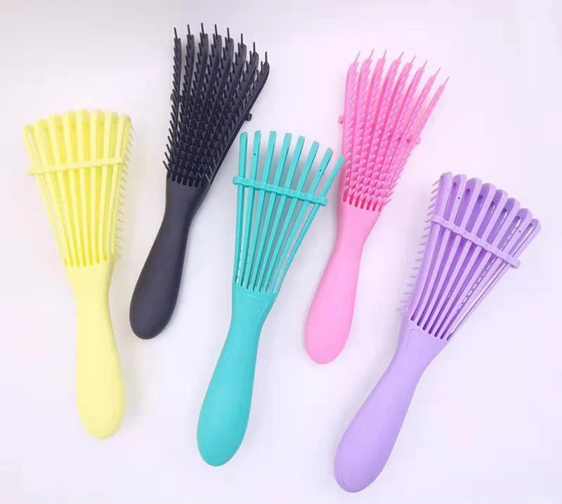 

Best Wholesale Women Plastic Octopus Eight Rows Hair Detangle Brush Detangling Hair Brushes, Customized color