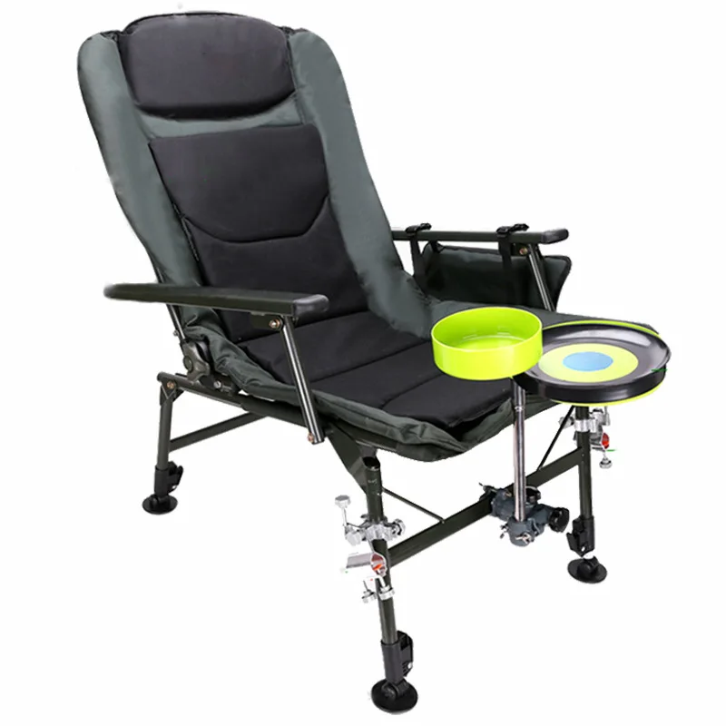 

OEM outdoor camping portable foldable recliner telescopic leg folding winter and summer carp fishing chair