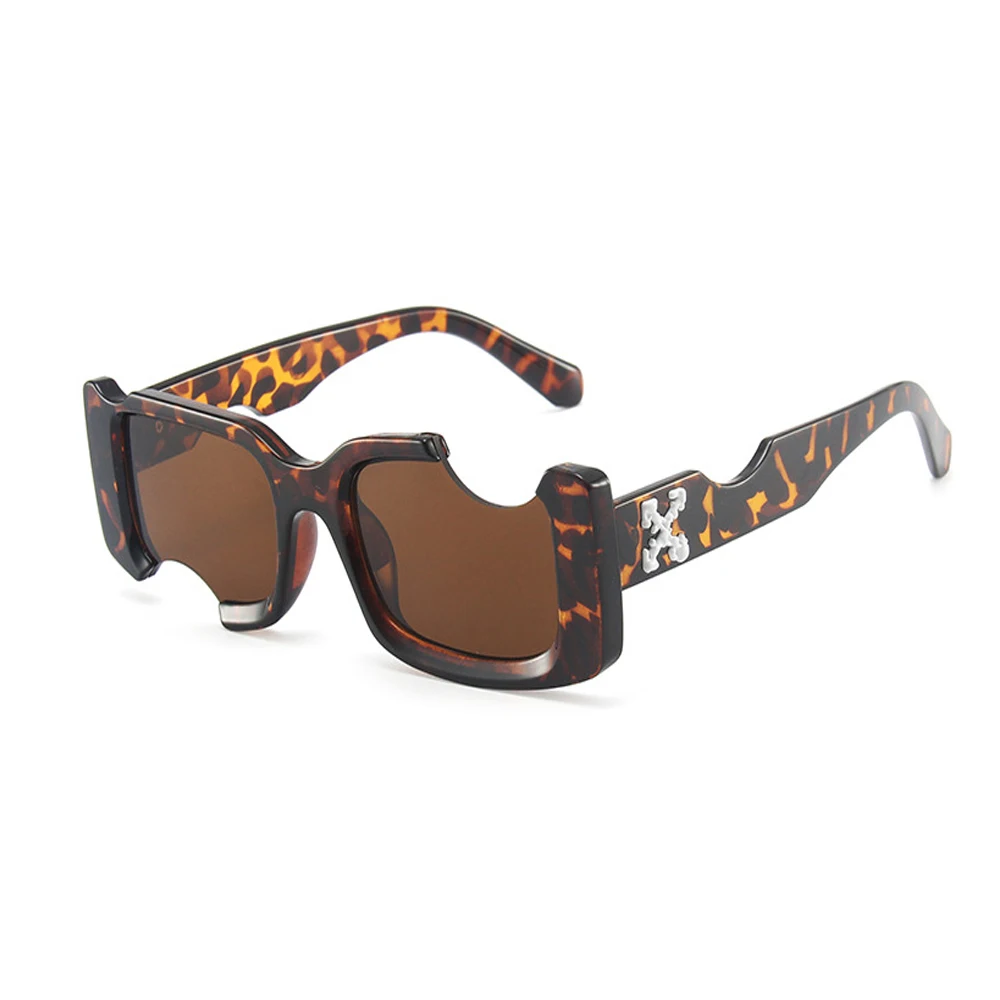 

2021 Hot Sale Notch Acrylic Rectangle Square Shades Unisex Sunglasses, 7colors