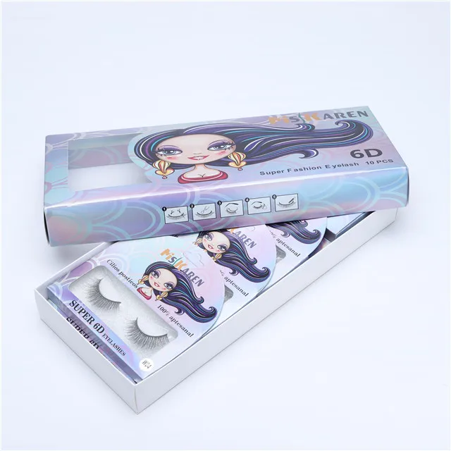 

High quality custom double 3D silk eyelashes cheap sofe faux mink eyelashes fluffy looking natrual eyelashes