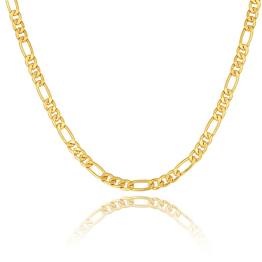 

Wholesale 3mm Stainless Steel Necklace Mens 14k 18K Gold Plated Filled Franco Chain Figaro Chain
