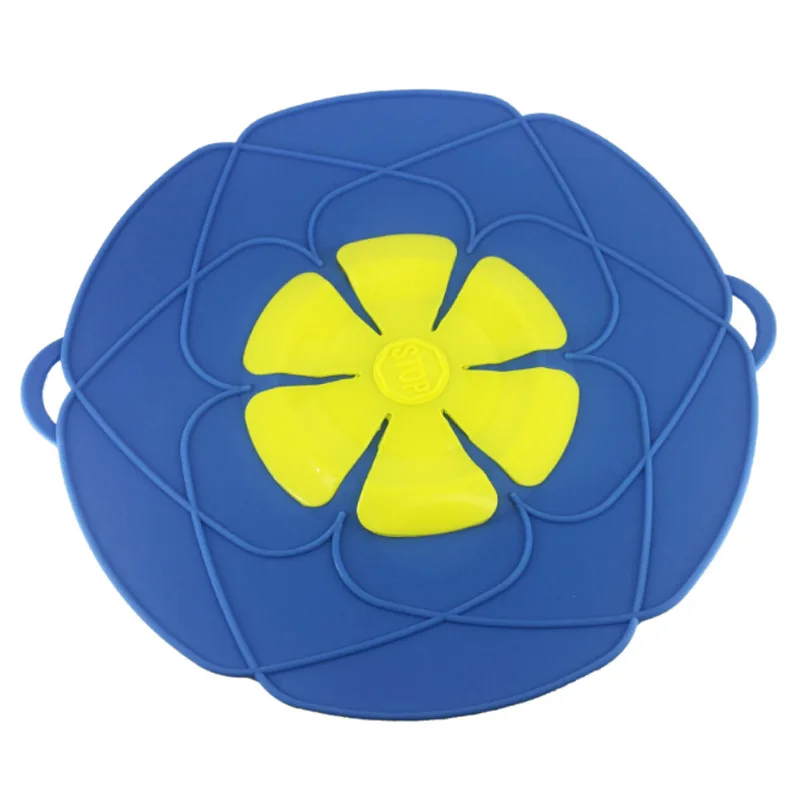 

H757  Cookware Part Multi Functional Flower Shaped Oven Pot Lid Stopper Colourful Anti Boil Over Spill Silicone Pan Cover, Multi colour