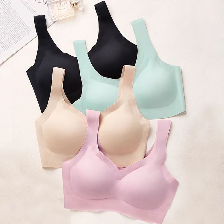 

Wholesale sexy lingerie underwear wirefree seamless sleep bra brassiere women sujetador sin costura conjunto de ropa interior