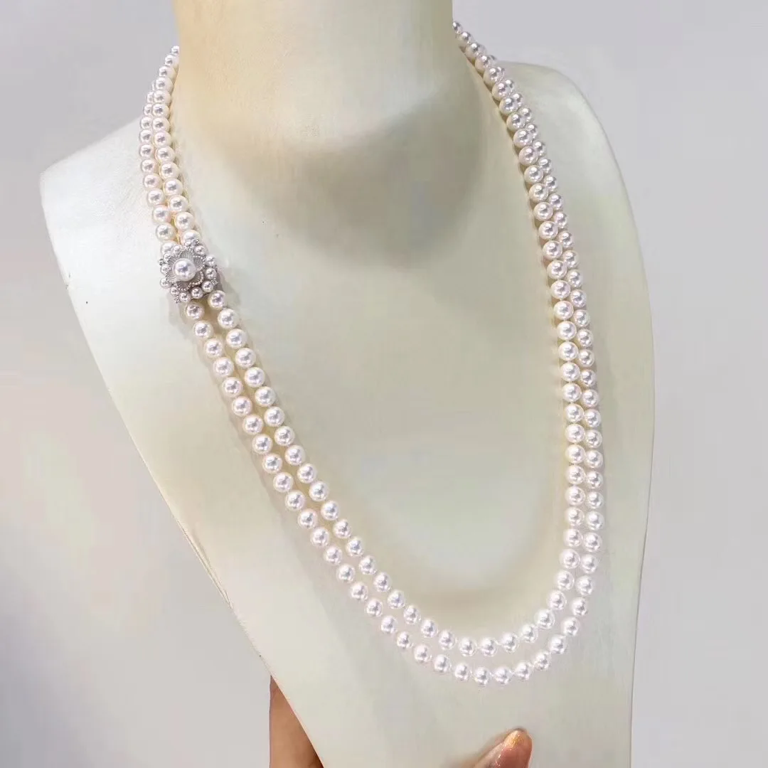 

8.0mm perfect round flawless natural pearl necklace wholesale