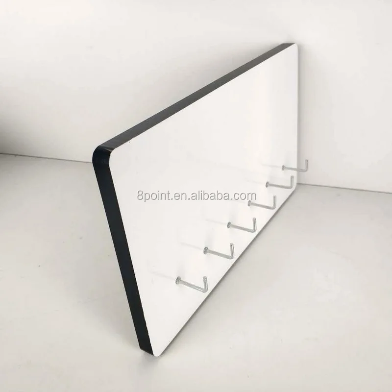 

2020 new 6hooks blank sublimamtion MDF key hanger COAT HANGERS, Gloss whtie or matt white