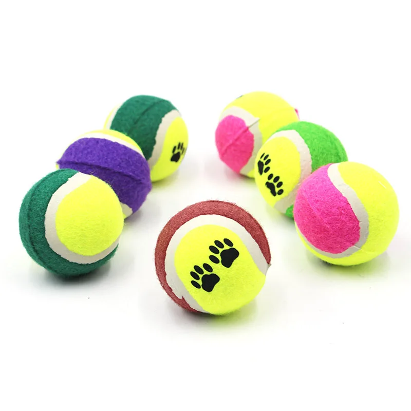

Tennis Ball Dog Toy Pet Products Factory Direct Sales Interactive Rubber for Dogs Latex Dog Toys Chewing as Picture 10pcs 60g