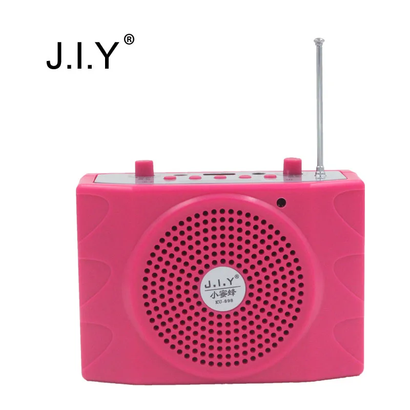 

J.I.Y KU-898 Voice Amplifier MP3 Player Waistband Speaker Portable For Teaching Sales Promotion Handheld Mini Amplifier, Black, gray, red