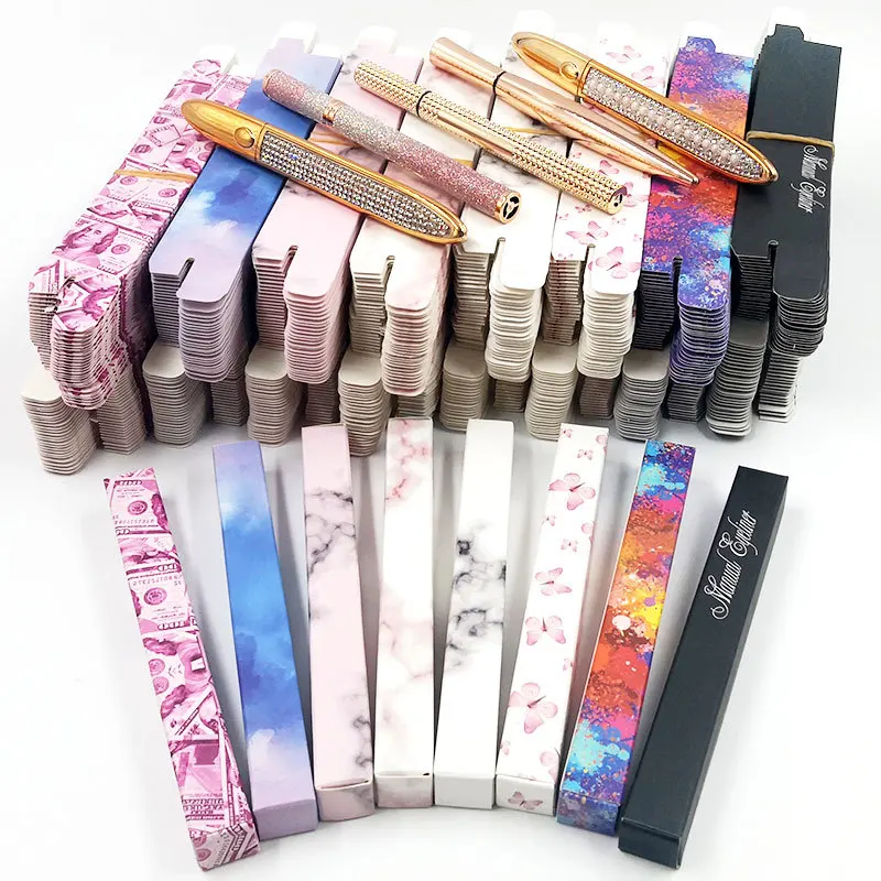 

New Fashion Eyeliner Pen Packing Box Wholesale Colored Strip Lash Adhesive Paperboard Box, 8 colors