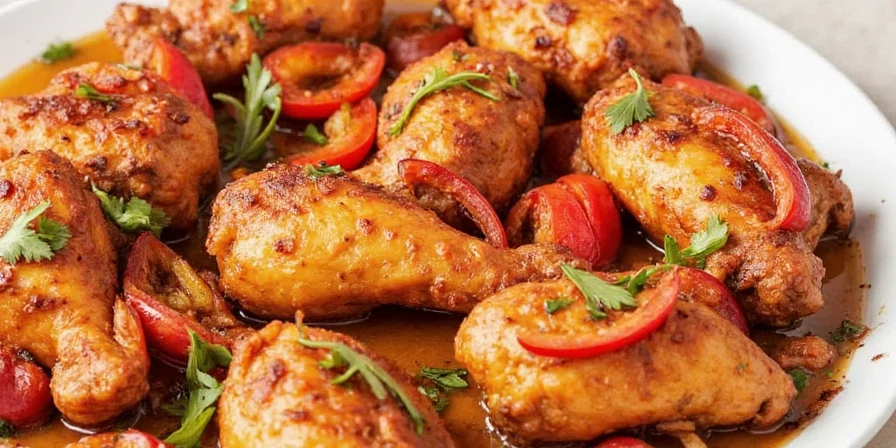 Platter of tandoori chicken with sides