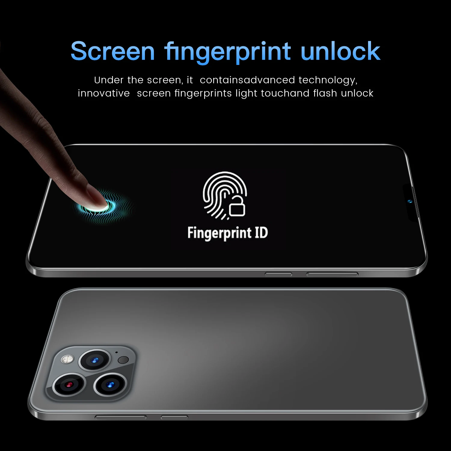 Phone 12 Pro Max Mobile Phone 512GB Face Recognition Fingerprint Unlock Support Dual Card Dual Standby Smart Phone