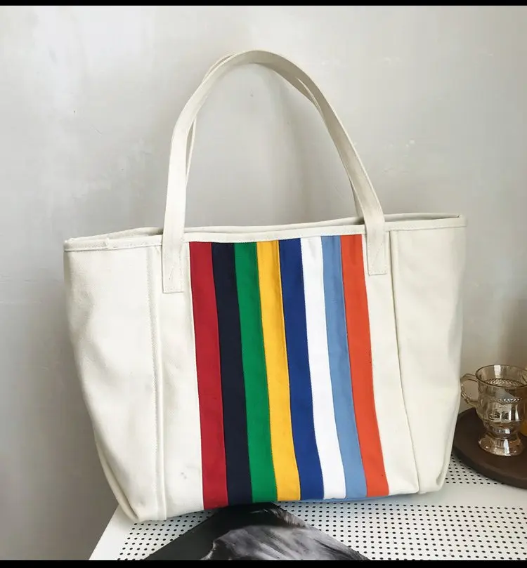 

2021 Fashion Bags For Women Luxury Handbags Lady Graffiti Art Stripes Shopping Handbag Shoulder Canvas Handbags