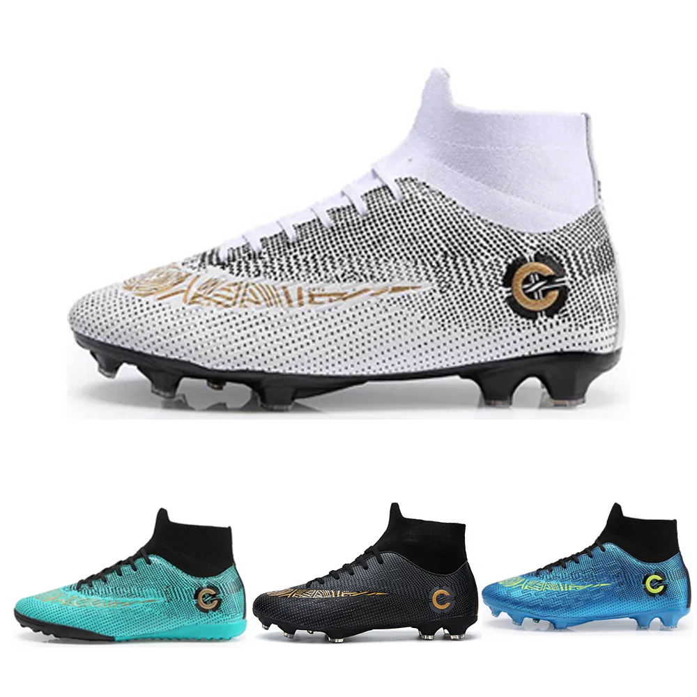 

Manufacturer Wholesale Cheap High Top Flying Knit Football Boots Shoes Design Your Own Soccer Cleats For Men