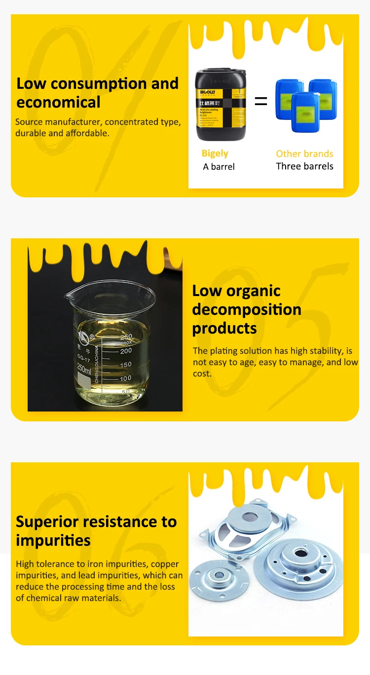 High Concentration Of Acid Zinc Plating Solution Additives For