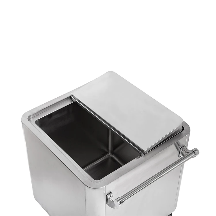 Commercial Kitchen Mobile Stainless Steel Flour Trolly Cart With Cover ...