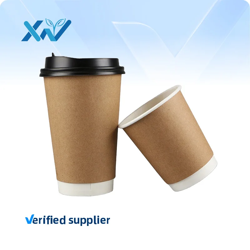

Single Double Wall Paper Coffee Cups with Lids Custom Logo Disposable 4oz 8oz 12oz 16oz Craft Paper Tea Cup China Logo OEM & ODM