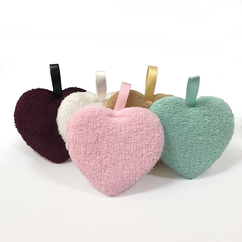 

New heart-shaped makeup remover pad microfiber makeup remover pads tool, Custom