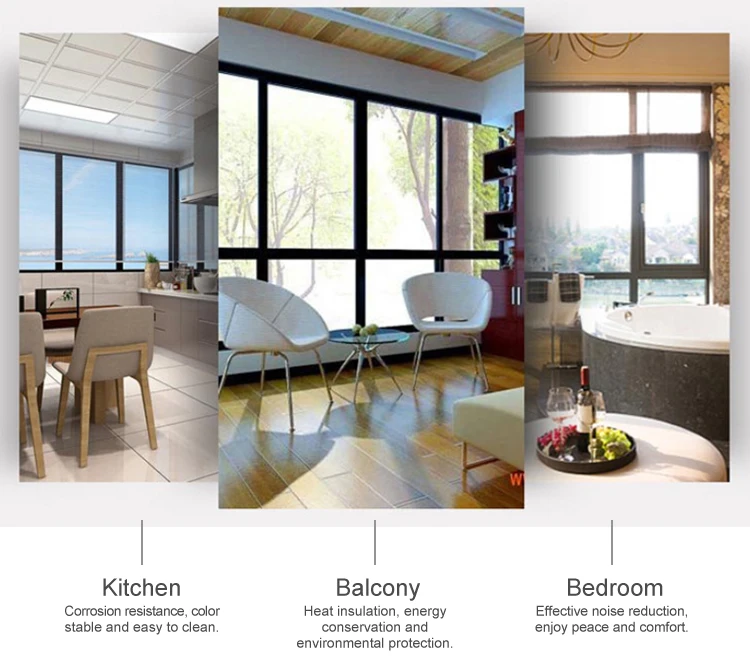 high quality Profile French Picture Aluminum alloy frame double glass casement Window And Door