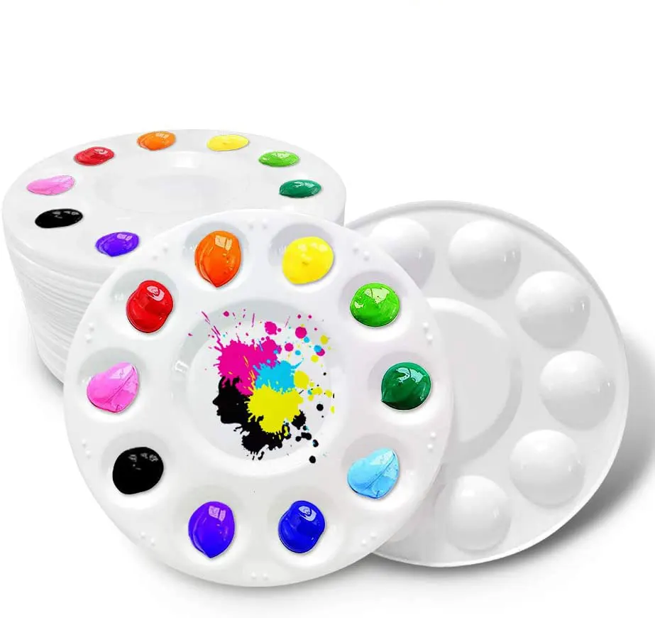 Color 10 Wells Design Plastic Palette Art Paint Plastic Drawing Tray