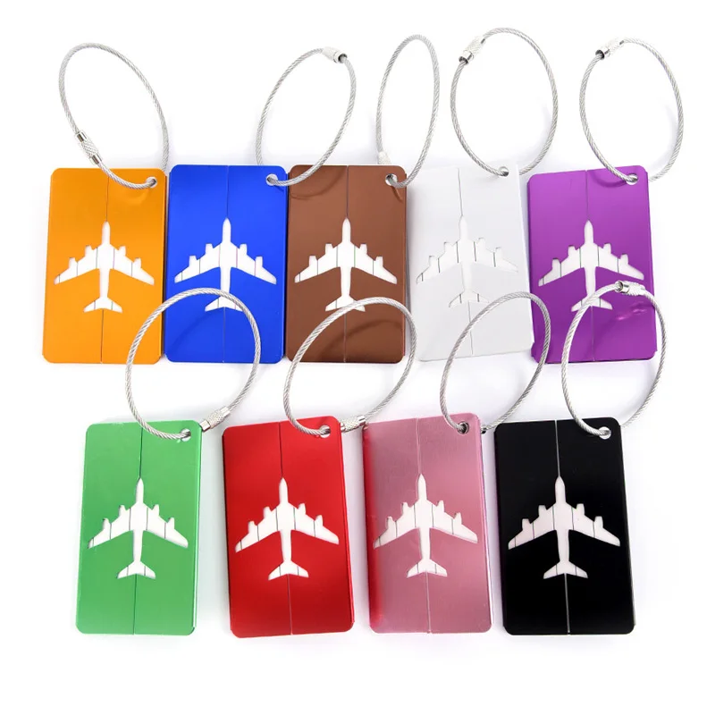

Factory Supply Customized Alloy Bulk Blank Name Tags Airplane Metal Travel ID Anodized Aluminum Luggage Tags