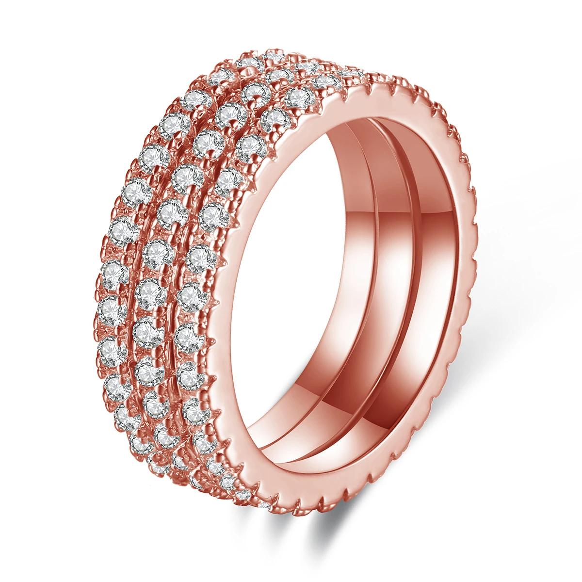 

Silver eternity ring rose gold rainbow, Customized