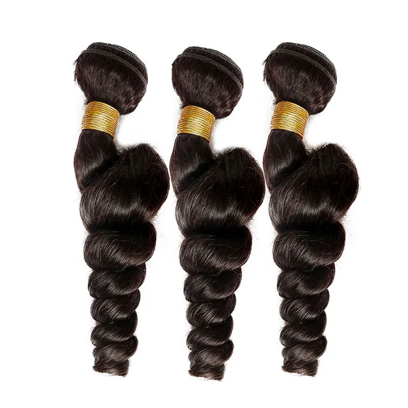 

Grade 10A Mink Brazilian Hair Loose Wave 100% Unprocessed Virgin Human Hair Bundles,Double Weft Raw Cuticle Aligned Hair, Natural black/ #1b color