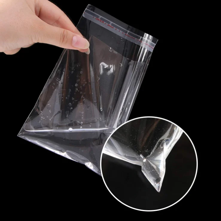 China factory OPP plastic opp poly self adhesive bag with printed header oem custom
