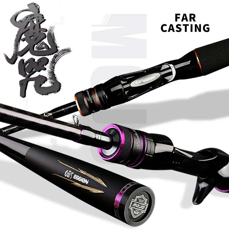 MOJO Bass 1.98m 2.13m 2.28m 3 Colors 30T Carbon Blank Long Casting Fishing Rod Carbon Spinning Rod Casting Sea Bass Fishing Rods