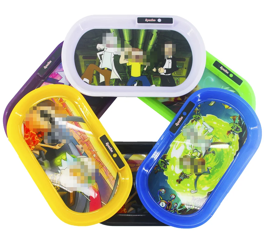 

NEW Wholesales hot sale custom glow led 28cm BLUETOO speaker LED ROLLING TRAY plastic weed smoking accessories custom logo, Blue,white,yellow,green,black,purple