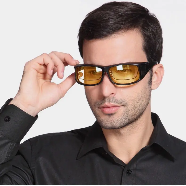 Очки с желтыми линзами мужские. Очки для зрения и вождения. Очки для вождения ночью. Защитные очки поверх очков для зрения. Очки для водителя ночью купить