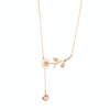 x971491d New Arrival Fashion Jewelry Pink Pearl Dangle Branch Elegant Flower Necklace For Blogger