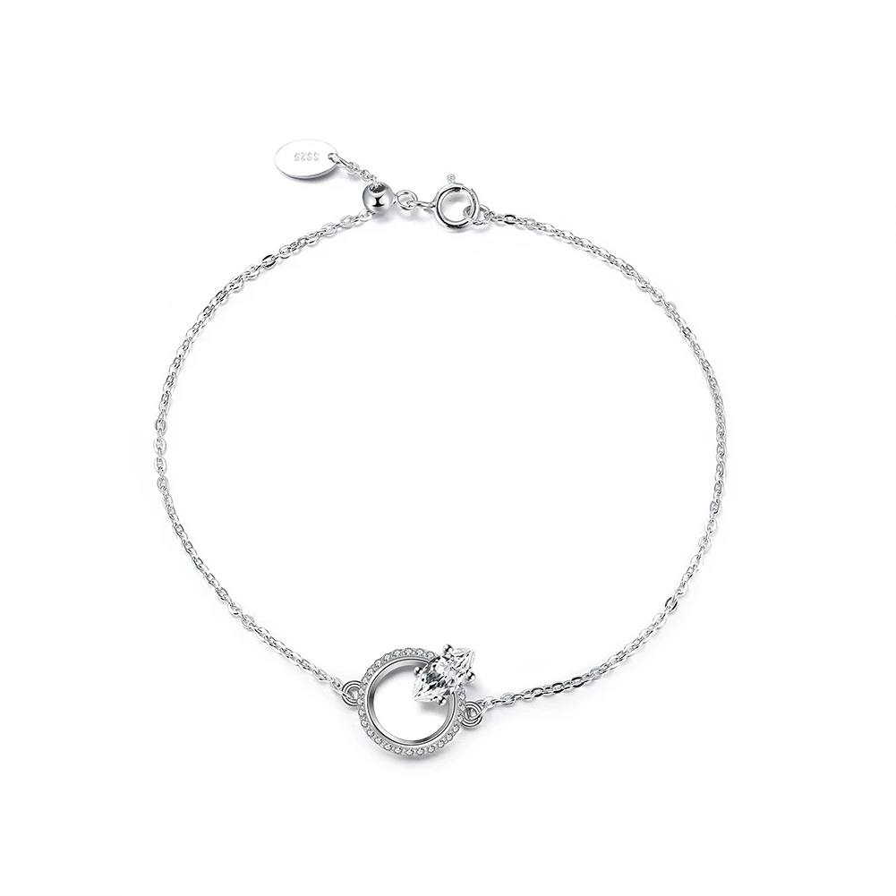 

RINNTIN SB71 Fashion 2020 Jewelry 925 Sterling Silver Big Cubic Zirconia Charm Bracelet for Women