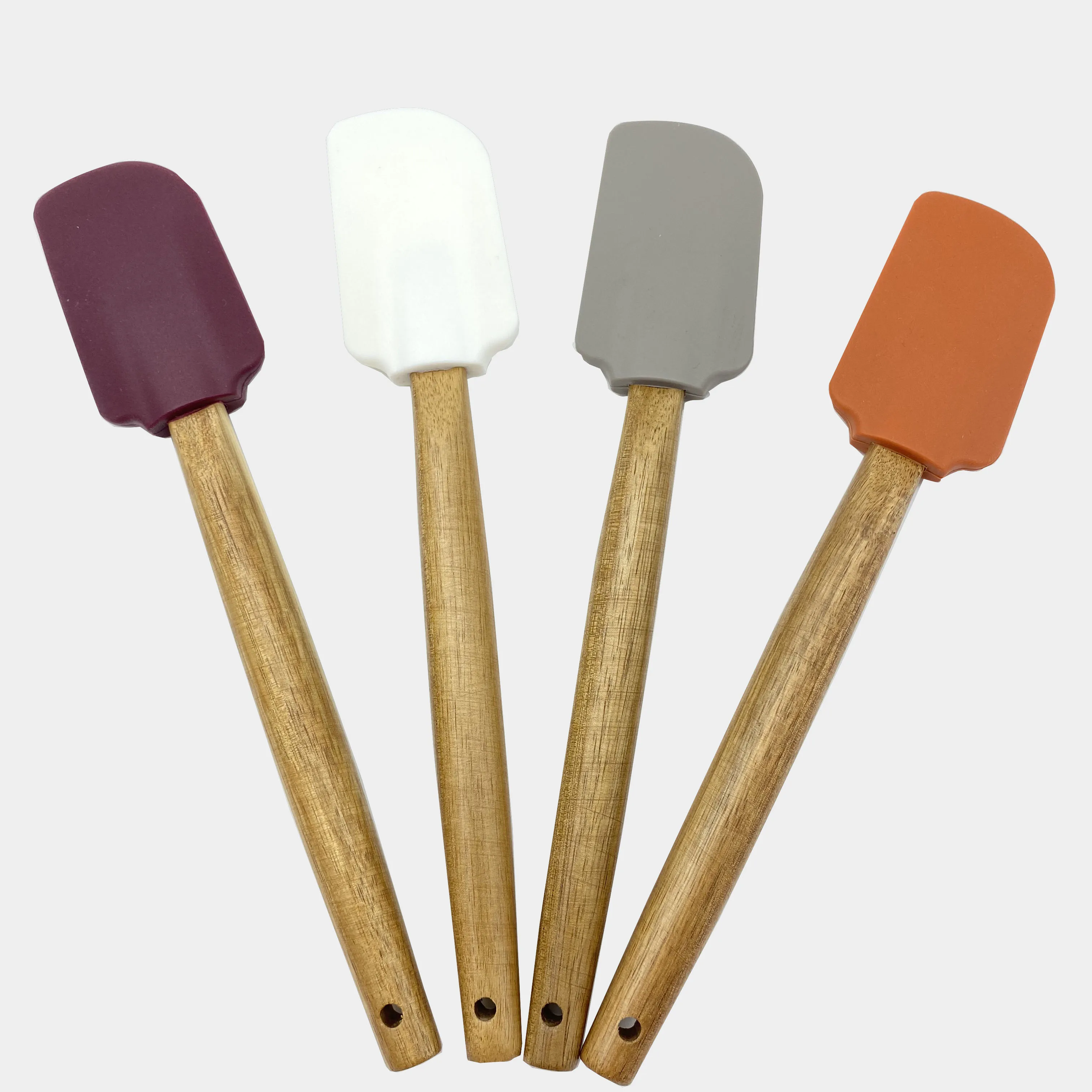 批发硅胶刮刀刀形状与木制长柄