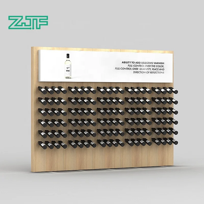 

2019 new arrival 24 bottles liquor red wine holder wall mounted wooden display wine rack, Wooden or as your request