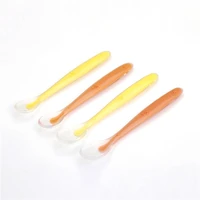 

Low price FDA approved food grade new design silicone baby feeding spoon