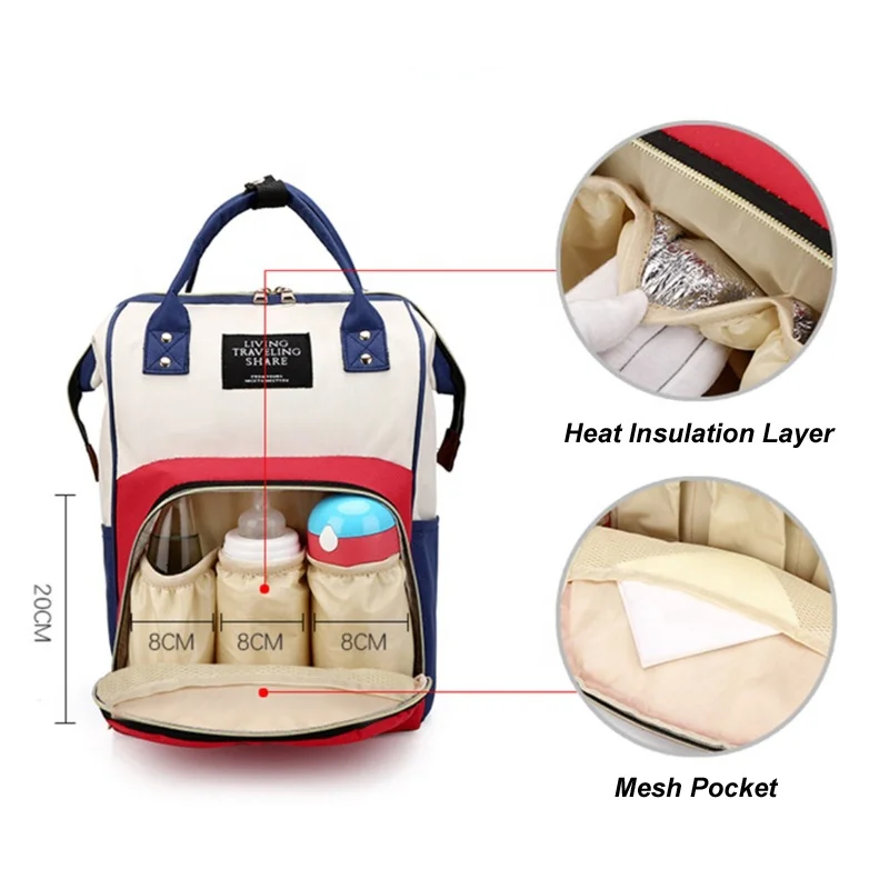 
KAIFEI Multifunctional mummy travel backpack baby feeding bottle bag 