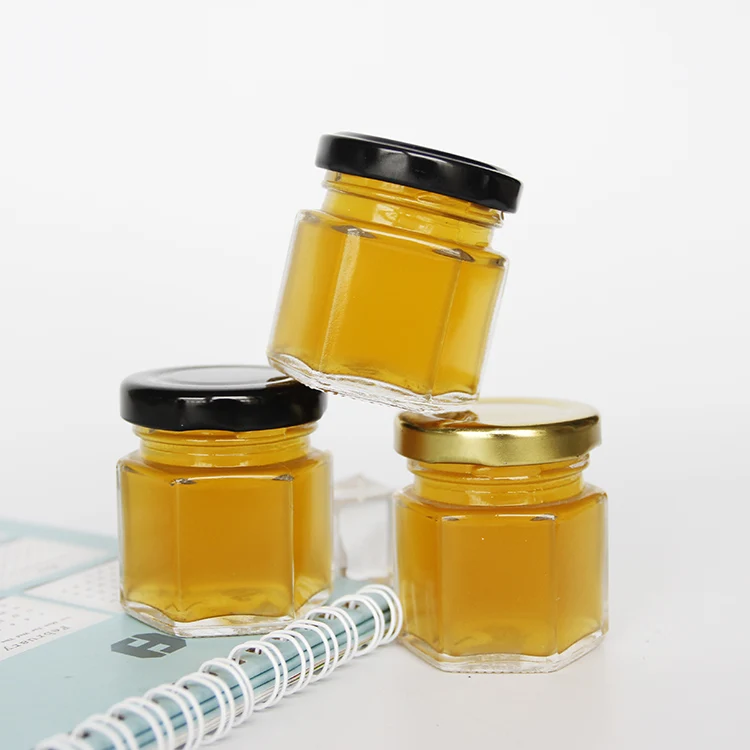 Unique Honey Jars 45ml Hexagon Glass Jars For Sale Buy Unique Hexagon
