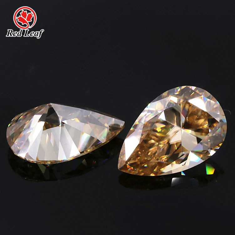 

Redleaf moissanite GRA certified 1CT hot sale price stone D-VVS1 Pear champagne moissanite