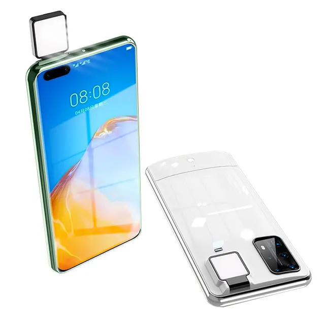 

Phone Photo Led Selfie ring fill light Cover Ring Light Phone Case For Huawei P40 Pro+ P30 pro P20, Black