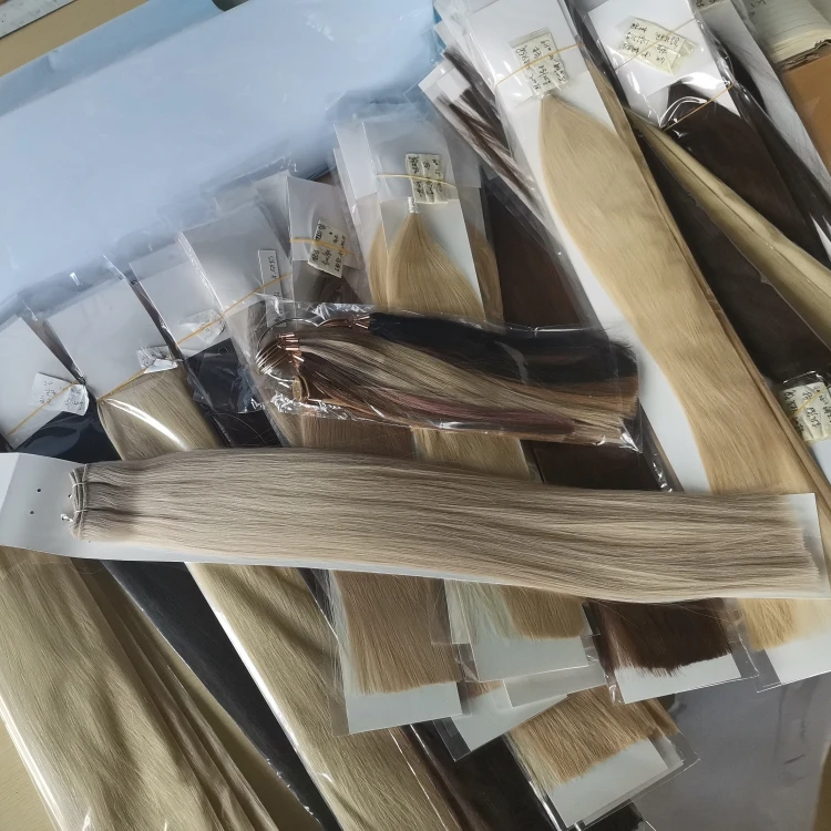 

Thick End Double Drawn Cuticle Aligned Weft Hair, Sewing Beaded Machine Weft Hair Extensions