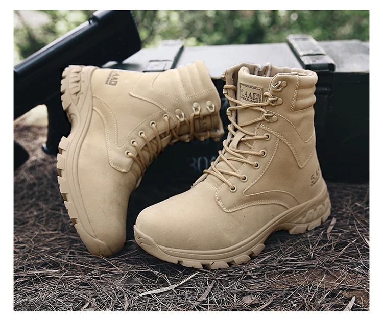 

2021 Tactical Military Boots Men Genuine Leather US Army Hunting shoe Trekking Camping Mountaineering Winter men`s hiking Shoes