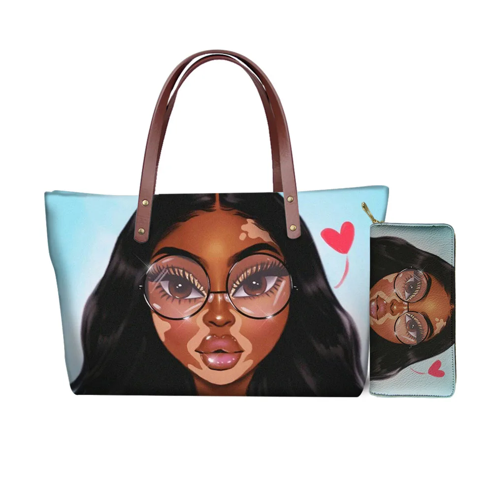 

African American Black Girl Print sac a main pour femm en cuir mini sac a main femme small leather handbags, Customized color
