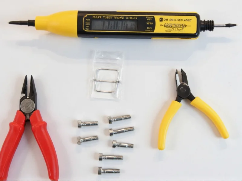 DIY tubelight installation tools including voltage tester and wire nuts