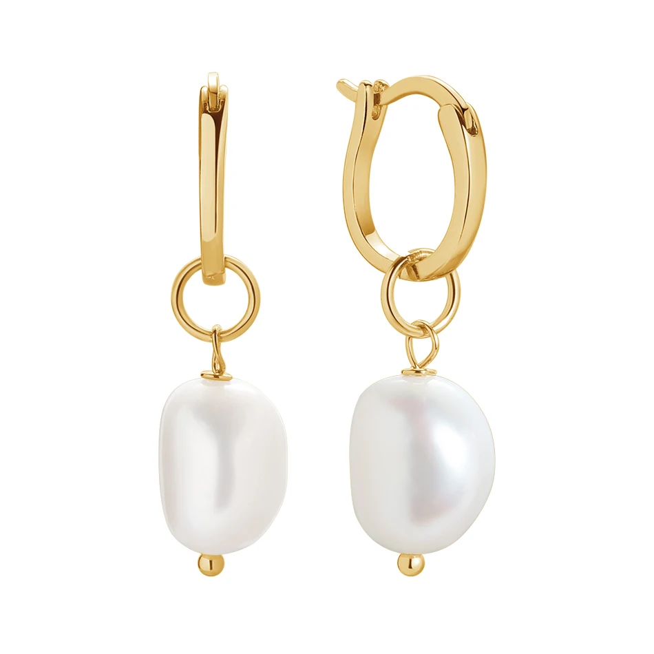 

wholesale 18k gold jewelry 925 Sterling Silver Earrings For Women Pearl Dangle Earrings
