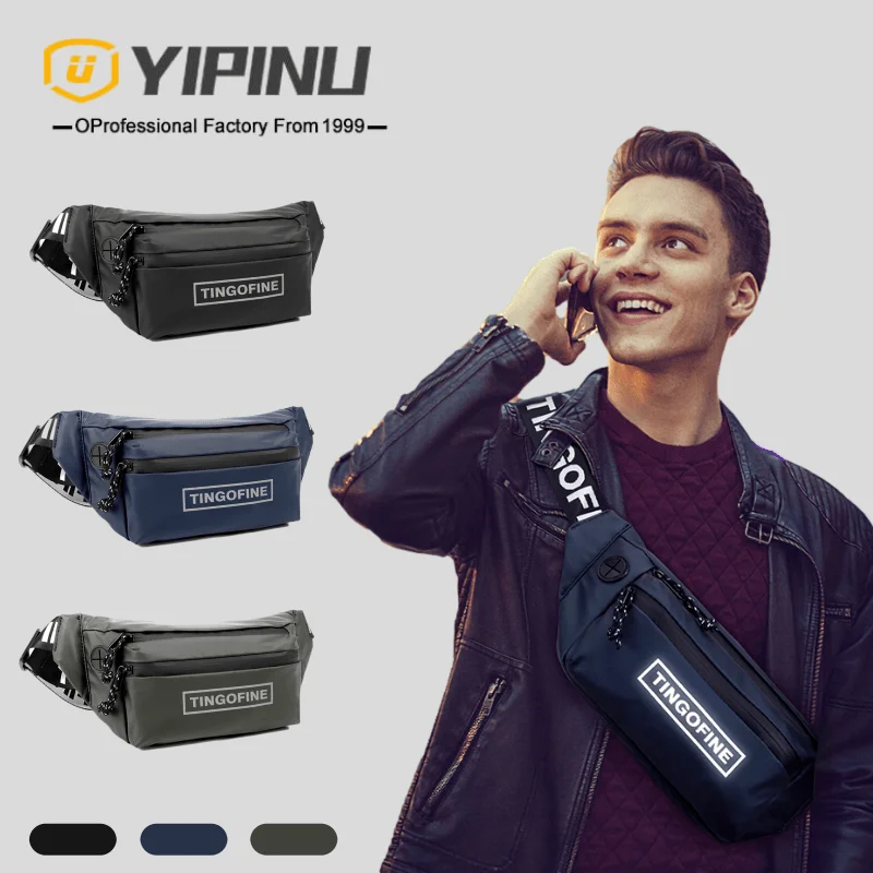 

YIPINU New Men Male Fanny Pack Custom Waist Bag Money Phone Belt Bum Bag, Customized color