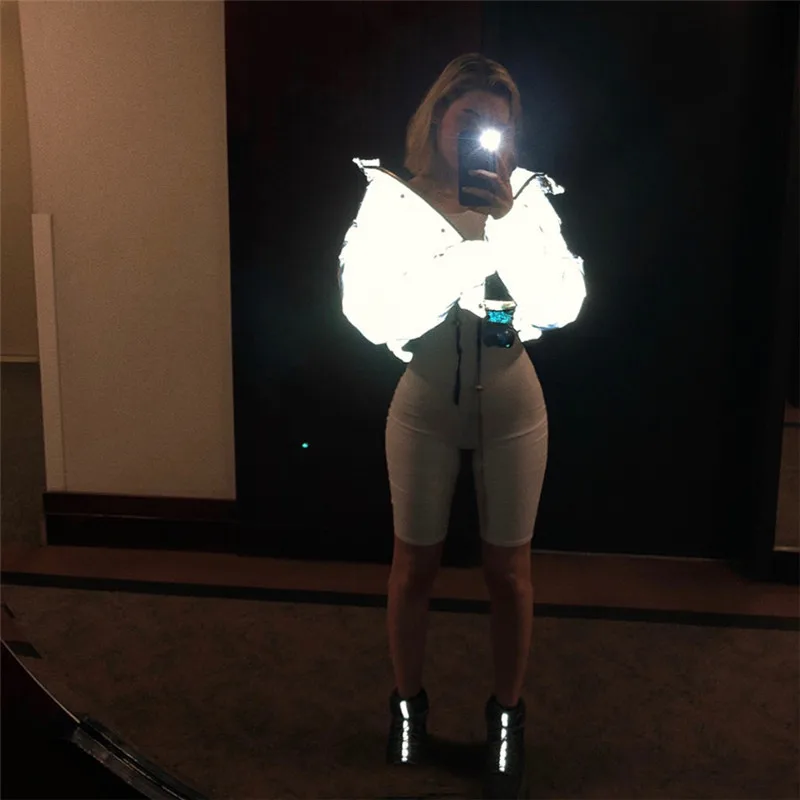

New fashion winter clothes for women reflective jacket winter jacket bubble coats, Silver