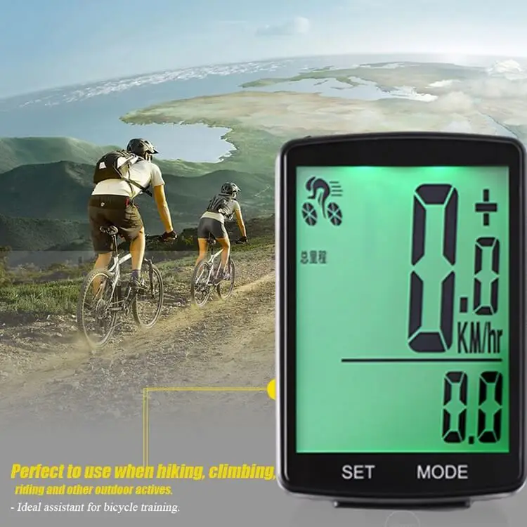 

Multifunctional LCD Screen Bicycle Computer Wireless Bike Rainproof Speedometer, Black.white